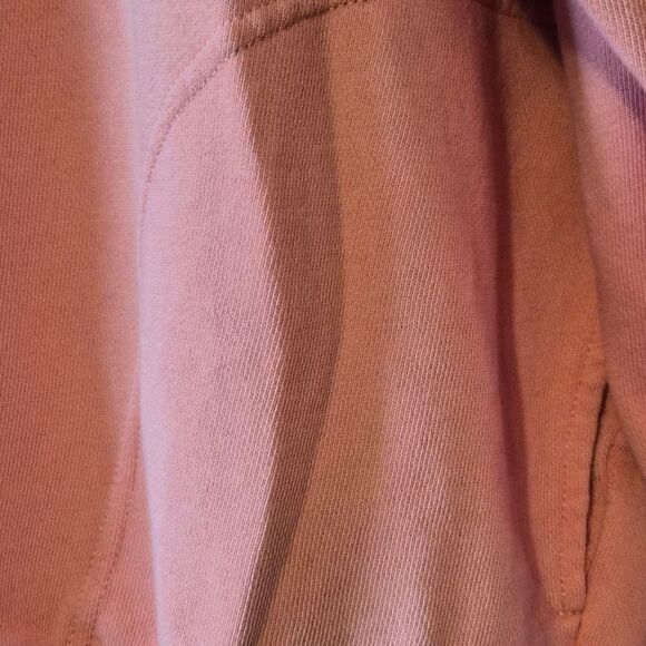 Aerie Oversized Happy Henley Everyday Polo Sweatshirt Size L Coral Pink wPockets - Picture 3 of 4